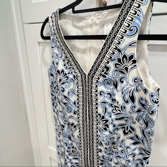 London Times Petite Shift Dress Sleeveless Blue White Floral Dress 4P NWOT - Picture 4 of 12